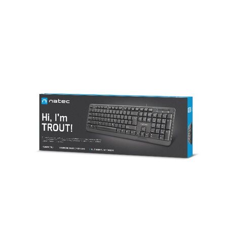 NATEC KEYBOARD TROUT SLIM USB, US LAYOUT, BLACK