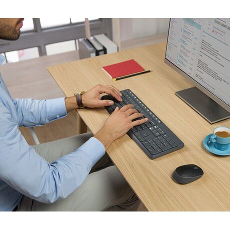 Logitech MK235 keyboard Mouse included USB QWERTY US International Grey