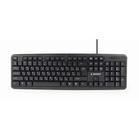 Gembird KB-U-103-RU keyboard Office USB QWERTY English, Russian Black