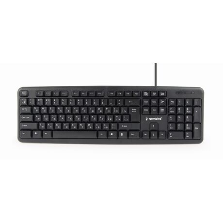 Gembird KB-U-103-RU keyboard Office USB QWERTY English, Russian Black