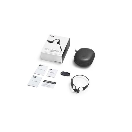 SHOKZ OpenComm2 2025 Upgrade Wireless Bluetooth Bone Conduction Videoconferencing Headset with USB-C Charging Port | 16 Hr Talk Time, 29m Wireless Range, 1 Hr Charge Time | Includes Noise Cancelling Boom Mic, Black