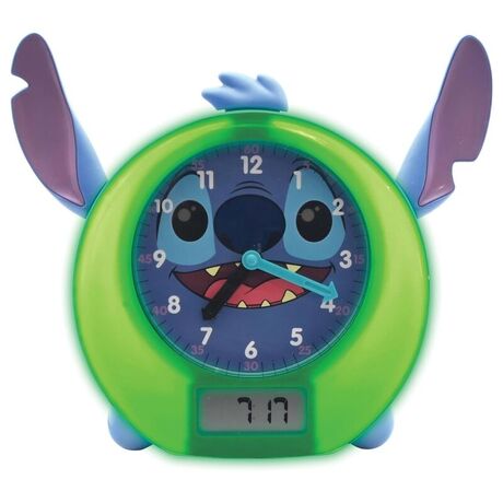 LEXIBOOK English Disney Stitch Storytelling educational clock and lights