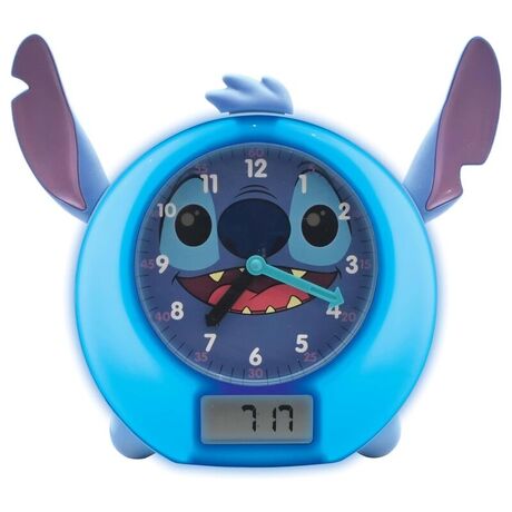 LEXIBOOK English Disney Stitch Storytelling educational clock and lights