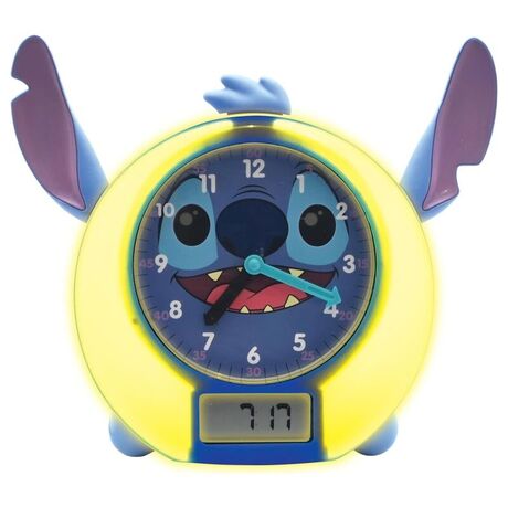 LEXIBOOK English Disney Stitch Storytelling educational clock and lights