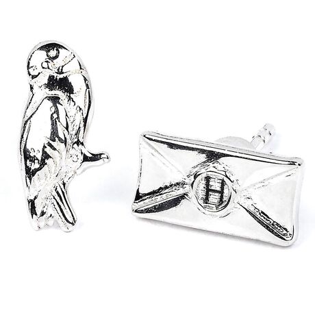 THE CARAT SHOP Harry Potter Hedwig and Letter silver plated stud earrings