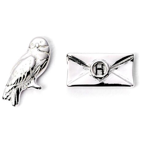 THE CARAT SHOP Harry Potter Hedwig and Letter silver plated stud earrings
