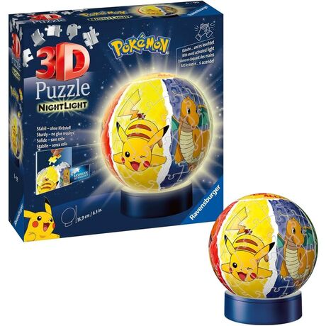 RAVENSBURGER Pokemon Night Light 3D puzzle 74pcs