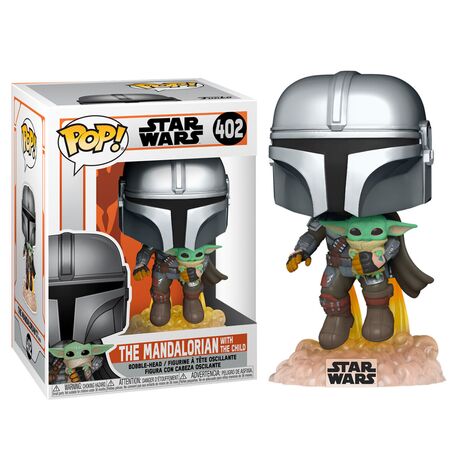 FUNKO POP figure Star Wars The Mandalorian Mando Flying with Jet Pack