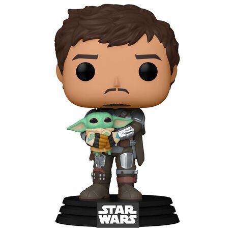 FUNKO POP figure Star Wars Mandalorian Mando Holding Child