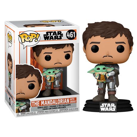 FUNKO POP figure Star Wars Mandalorian Mando Holding Child