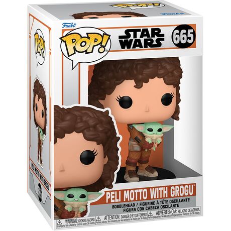 FUNKO POP figure Star Wars Mandalorian 9 Peli Motto with Grogu