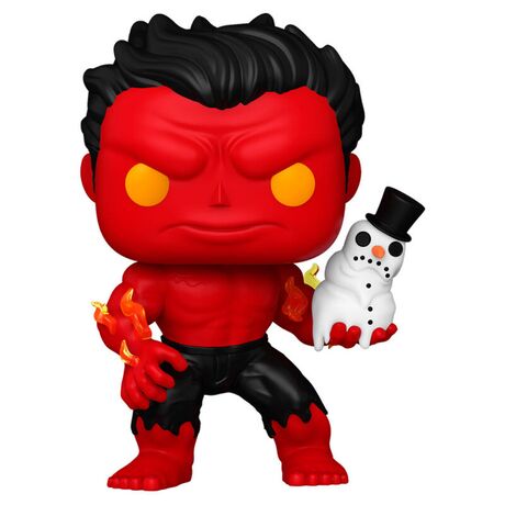 FUNKO POP figure Marvel Red Hulk with Snowman