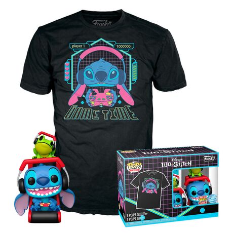 FUNKO Set figure POP & Tee Disney Stitch Gamer Stitch with Frog