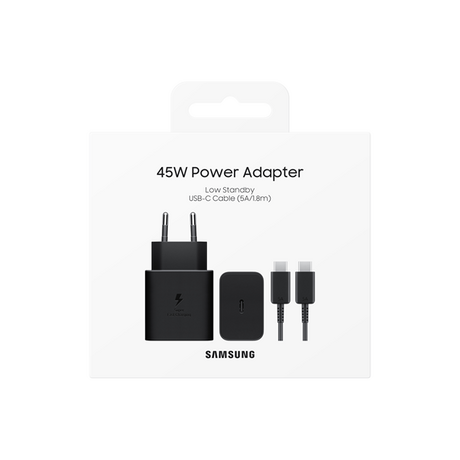 Samsung New Fast GaN Travel Charger 45W + Cable Type C To Type C Black