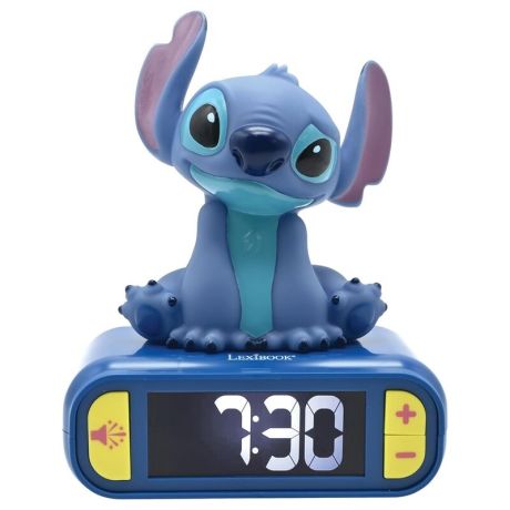 LEXIBOOK Disney Stitch digital 3D alarm clock light and sound