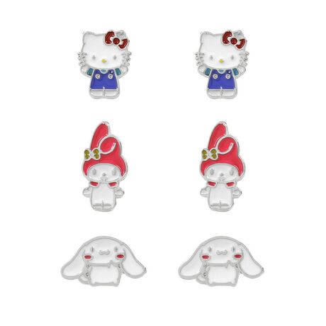 PEERS HARDY Hello Kitty & Friends Set 3 pairs of earrings silver
