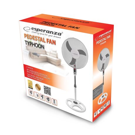 Esperanza EHF002WE, 16 '' standing fan, White and Gray