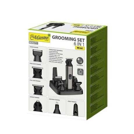 Maestro MR-661 6-in-1 Haircutting Set Black