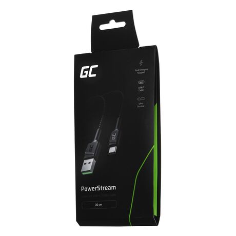Green Cell KABGC25 USB cable 0.3 m USB A USB C Black