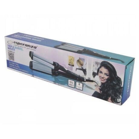Esperanza EBL013 hair styling tool Curling iron Black, Silver 55 W 1.8 m