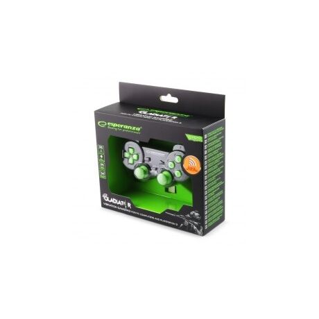 Esperanza EGG108G Gaming Controller Black, Green USB 2.0 Gamepad Analogue / Digital PC, Playstation 3