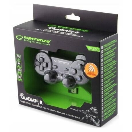 Esperanza EGG108K Gaming Controller Black USB 2.0 Gamepad Analogue / Digital PC, Playstation 3