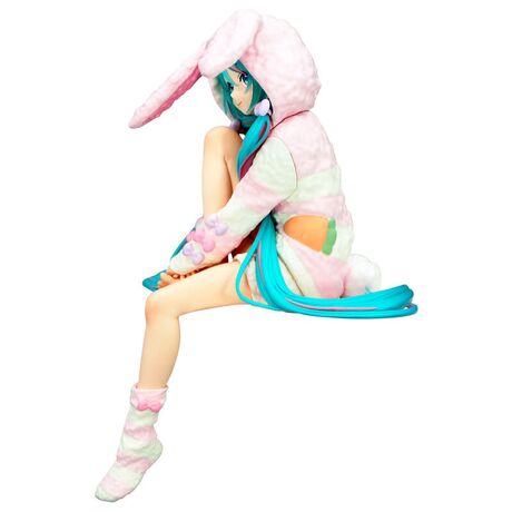 FURYU Hatsune Miku Hatsune Miku Rabbit Ear Hood Pajama Noodle Stopper figure 14cm