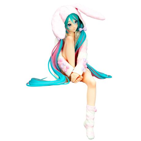 FURYU Hatsune Miku Hatsune Miku Rabbit Ear Hood Pajama Noodle Stopper figure 14cm