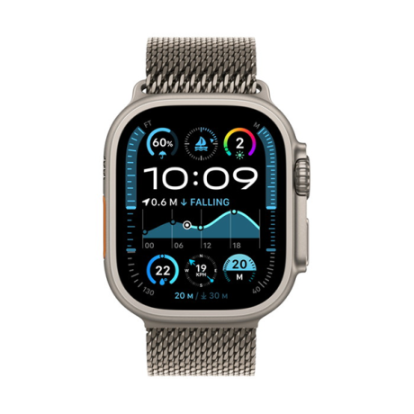 Apple Watch Ultra 2 GPS + Cellular 49mm Natural Titanium Case with Natural Titanium Milanese Loop (L