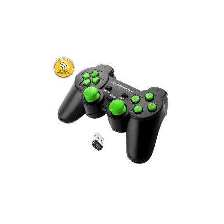 Esperanza EGG108G Gaming Controller Black, Green USB 2.0 Gamepad Analogue / Digital PC, Playstation 3