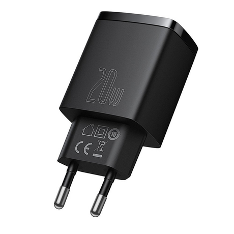 Baseus Compact Quick Charger Type-C/USB 20W Black