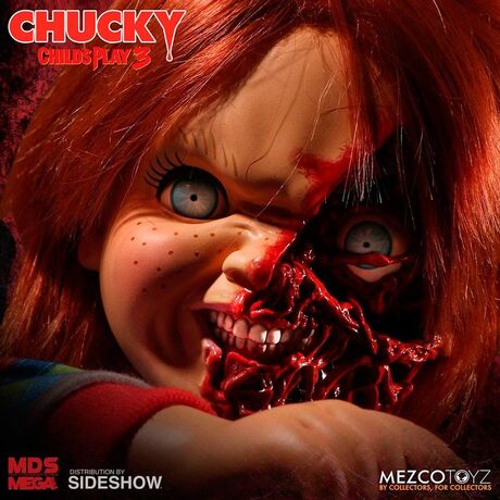MEZCO TOYZ Chucky Childs Play 3 Chucky Pizza Face talking figure 38cm