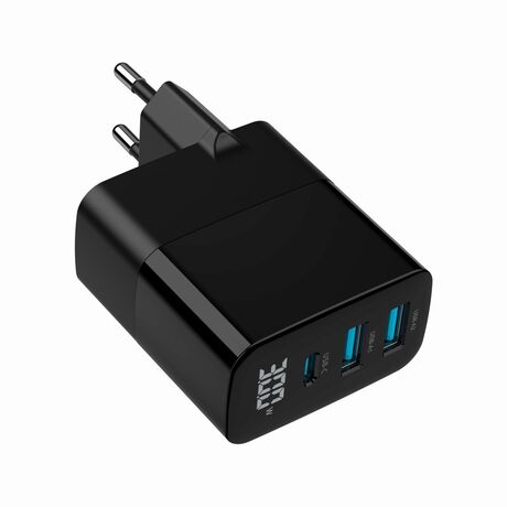 Gembird TA-UC-PDQC30LCD-BK-02 mobile device charger Universal Black AC Fast charging Indoor