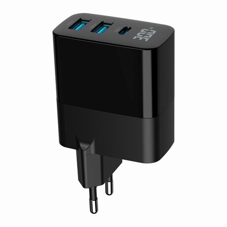 Gembird TA-UC-PDQC30LCD-BK-02 mobile device charger Universal Black AC Fast charging Indoor