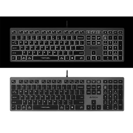 A4Tech FSTYLER FX60H (White Backlit) keyboard USB QWERTY Black, Grey