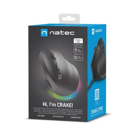 NATEC Crake 2 Pro mouse Universal Right-hand USB Type-A Optical 12800 DPI