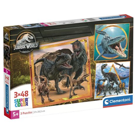 CLEMENTONI Jurassic World puzzle 3x48pcs