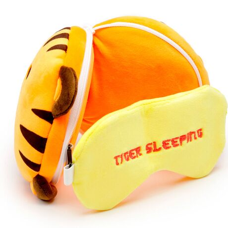 PUCKATOR Relaxeazzz Adoramals Tiger travel pillow eye mask
