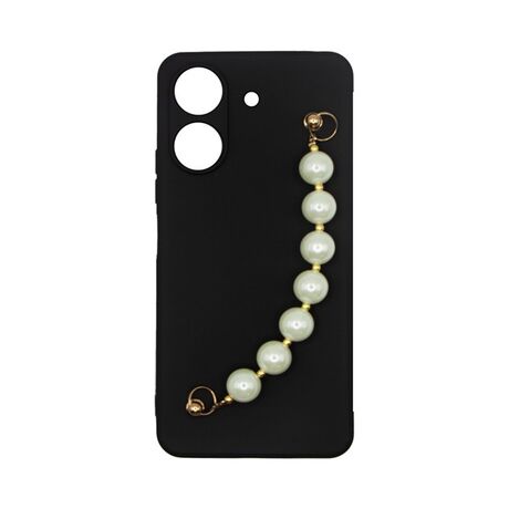 Vivid Silicone Case Pearl Chain Redmi 13C Black