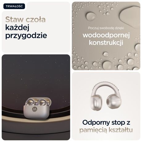 Motorola moto buds loop Headset Wireless Ear-clip-on Calls/Music/Sport/Everyday Bluetooth Beige