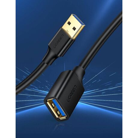 Ugreen kabel przedłużacz przejściówka USB 3.0 (żeński)-USB 3.0 (męski) 1m (czarny)