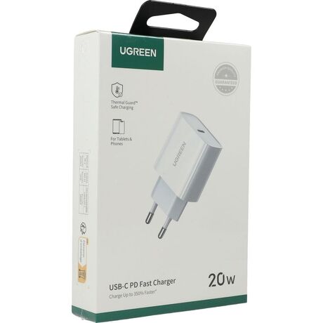 Ugreen USB Power Delivery 3.0 Quick Charge 4.0+ 20W 3A mains charger (white)