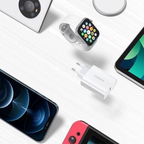 Ugreen USB Power Delivery 3.0 Quick Charge 4.0+ 20W 3A mains charger (white)