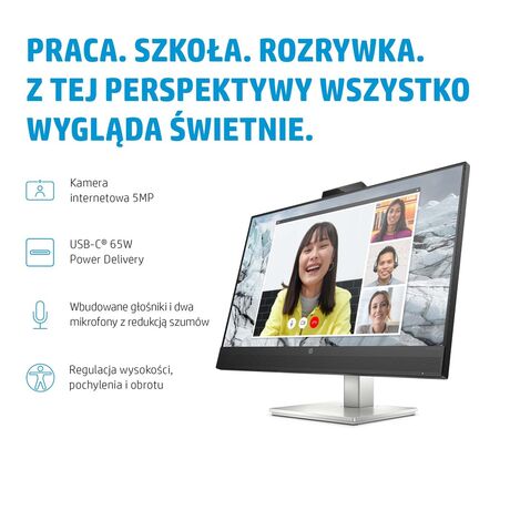 HP E-Series E27m G4 QHD USB-C Conferencing Monitor