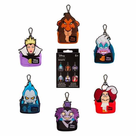 LOUNGEFLY Loungefly Disney Villains assorted Mystery mini backpack keychain