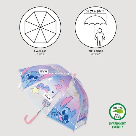 CERDÁ Disney Stitch manual bubble umbrella