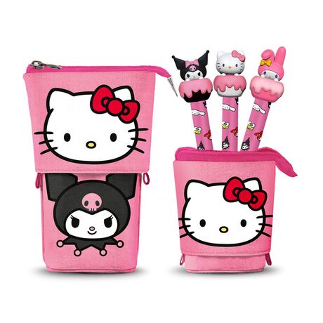 KARACTERMANIA Hello Kitty Pencil case + 3 erasable pens