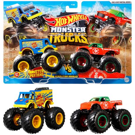 MATTEL Hot Wheels Monster Trucks assorted pack 2 demolition doules