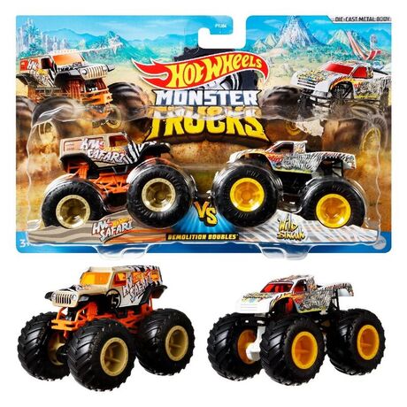 MATTEL Hot Wheels Monster Trucks assorted pack 2 demolition doules