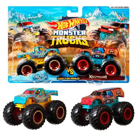 MATTEL Hot Wheels Monster Trucks assorted pack 2 demolition doules